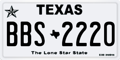 TX license plate BBS2220