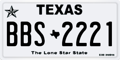 TX license plate BBS2221