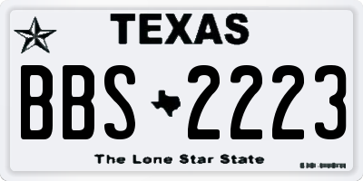 TX license plate BBS2223