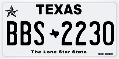 TX license plate BBS2230
