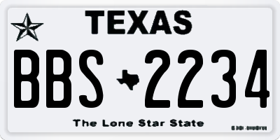 TX license plate BBS2234