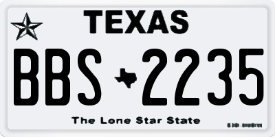 TX license plate BBS2235