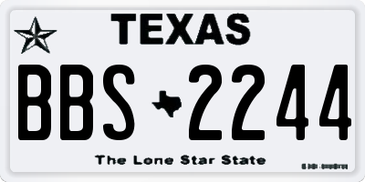 TX license plate BBS2244