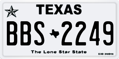 TX license plate BBS2249