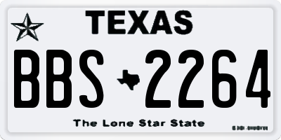 TX license plate BBS2264