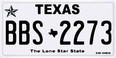 TX license plate BBS2273