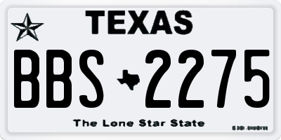 TX license plate BBS2275