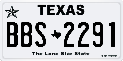 TX license plate BBS2291