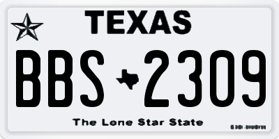 TX license plate BBS2309