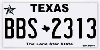 TX license plate BBS2313
