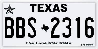 TX license plate BBS2316