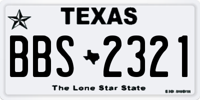 TX license plate BBS2321