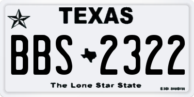 TX license plate BBS2322