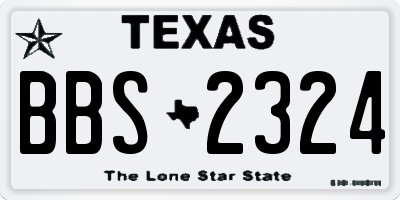 TX license plate BBS2324