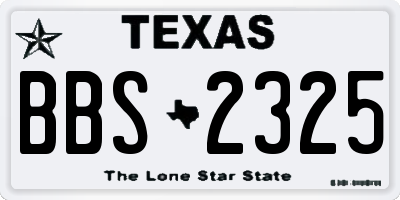 TX license plate BBS2325