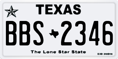 TX license plate BBS2346