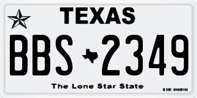 TX license plate BBS2349