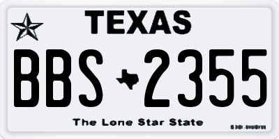 TX license plate BBS2355