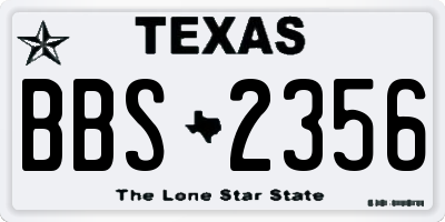 TX license plate BBS2356