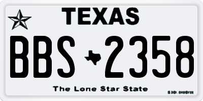 TX license plate BBS2358