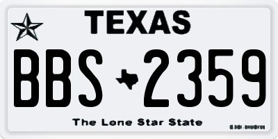 TX license plate BBS2359