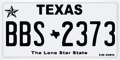 TX license plate BBS2373