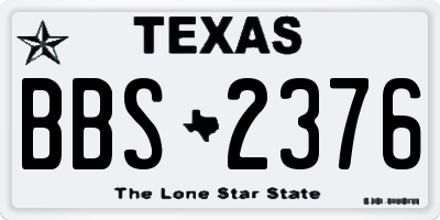 TX license plate BBS2376