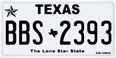 TX license plate BBS2393