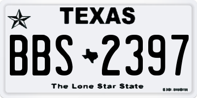 TX license plate BBS2397