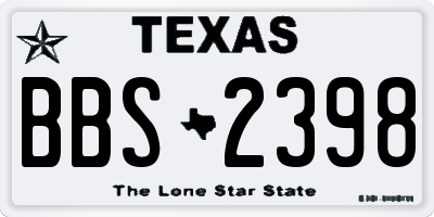 TX license plate BBS2398