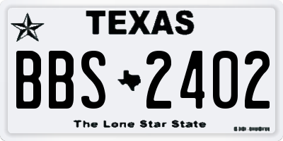 TX license plate BBS2402