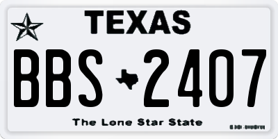 TX license plate BBS2407