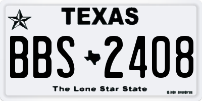 TX license plate BBS2408