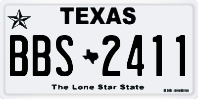 TX license plate BBS2411
