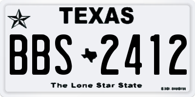 TX license plate BBS2412