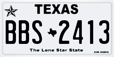 TX license plate BBS2413