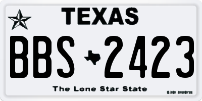 TX license plate BBS2423
