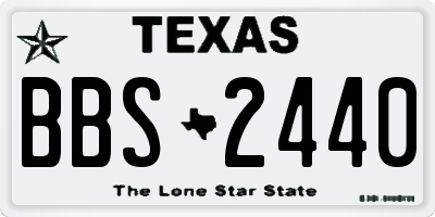 TX license plate BBS2440
