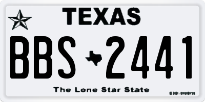 TX license plate BBS2441