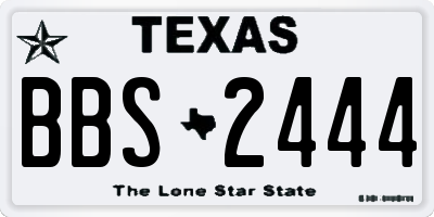 TX license plate BBS2444