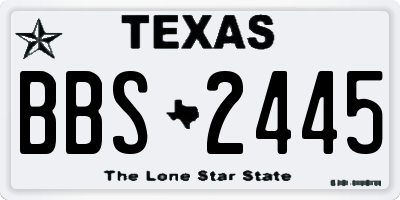 TX license plate BBS2445