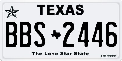 TX license plate BBS2446