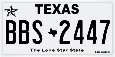 TX license plate BBS2447