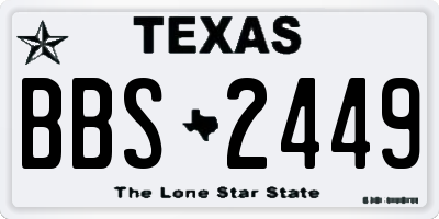 TX license plate BBS2449