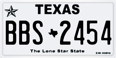 TX license plate BBS2454