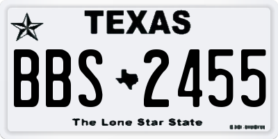 TX license plate BBS2455