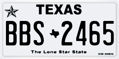 TX license plate BBS2465