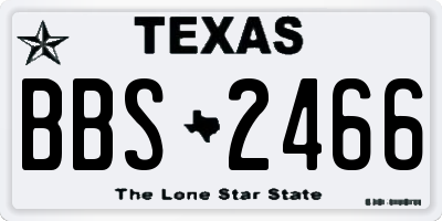 TX license plate BBS2466