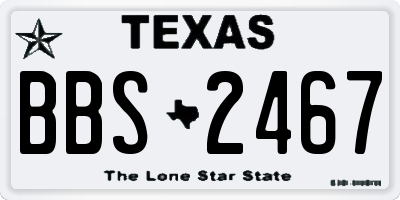TX license plate BBS2467