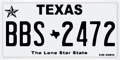 TX license plate BBS2472